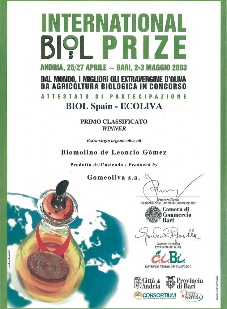 Primo classificato winner – Molino de Leoncio Gómez