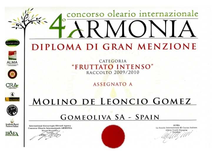 L’ORCIOLO D’ORO Gran Menzione – Molino de Leoncio Gómez