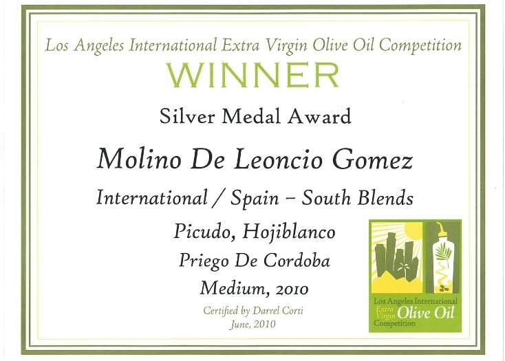 Silver Medal award – Molino de Leoncio Gómezv